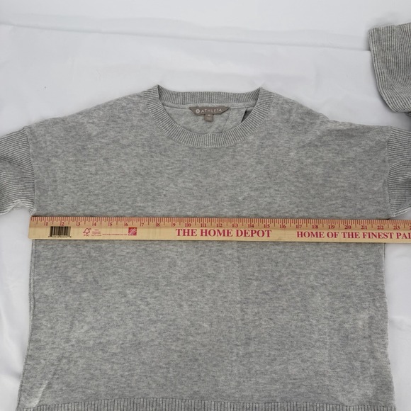 Athleta Sz M Gray Highland Crossback Crewneck Sweater Cotton Silk Blend Top‎ - Picture 7 of 9